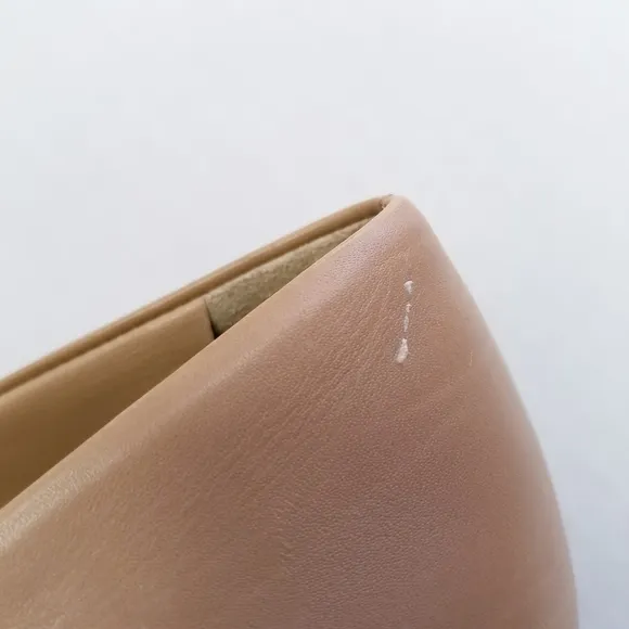🌸 Everlane | Square Toe Leather Flat Shoes, 6.5, tan