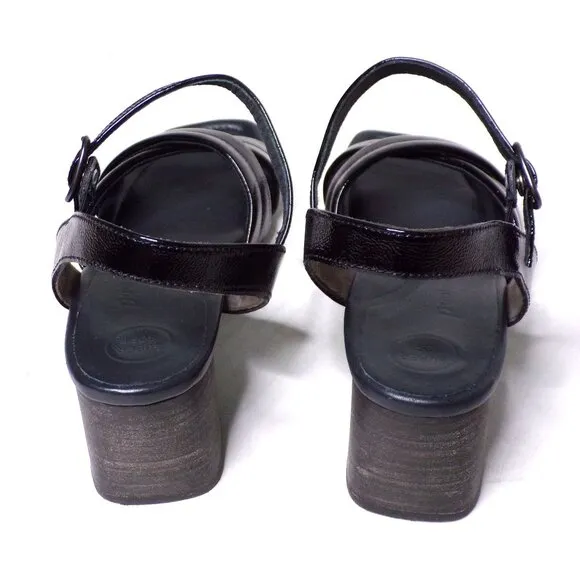 🆕 PAUL GREEN Lexi Block  Heel Ankle Strap Sandals Pumps Shoes 10.5 Black