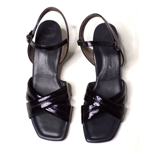 🆕 PAUL GREEN Lexi Block  Heel Ankle Strap Sandals Pumps Shoes 10.5 Black