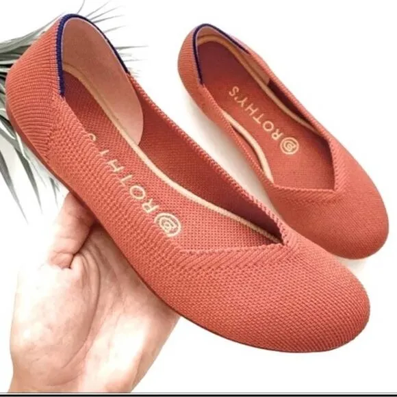 - Rothy’s round toe copper size 5 woman’s flat shoes