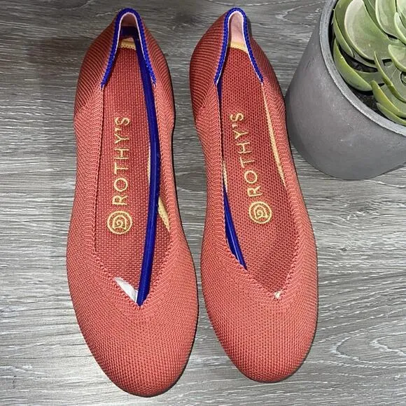 - Rothy’s round toe copper size 5 woman’s flat shoes