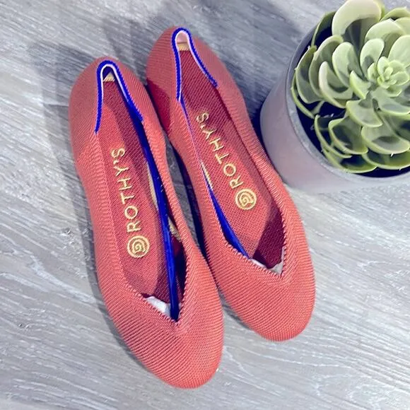- Rothy’s round toe copper size 5 woman’s flat shoes