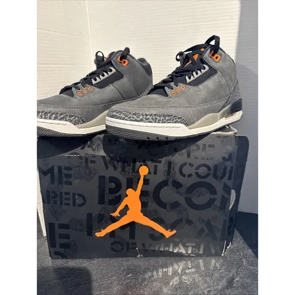 2023 Nike Air Jordan 3 Retro Fear Pack Night Stadium Orange Black Mens 11