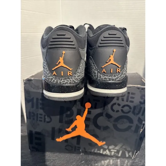 2023 Nike Air Jordan 3 Retro Fear Pack Night Stadium Orange Black Mens 11