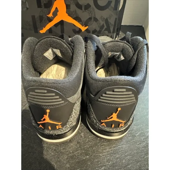 2023 Nike Air Jordan 3 Retro Fear Pack Night Stadium Orange Black Mens 11