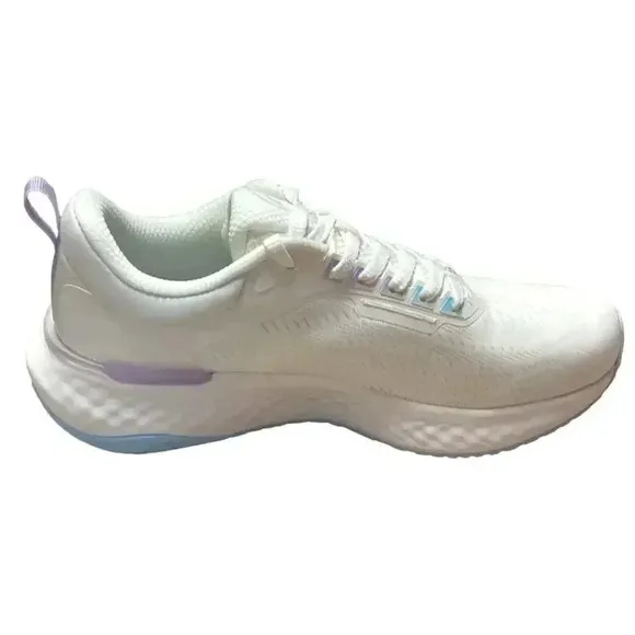 361 Degree Exhale Running Shoes Womens 8.0 White Purple SlipFix Vegan Mesh NEW
