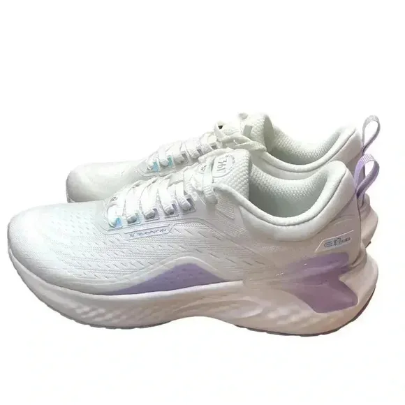 361 Degree Exhale Running Shoes Womens 8.0 White Purple SlipFix Vegan Mesh NEW
