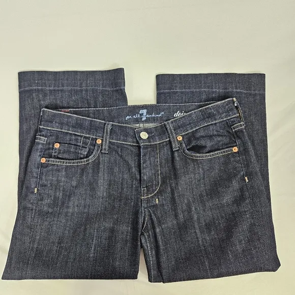 7 for all mankind dojo cropped barrel jeans size 28