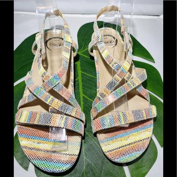 ABEO SAMANTHA STRAPPY LEATHER SANDAL MULTI-COLOR​​​​
