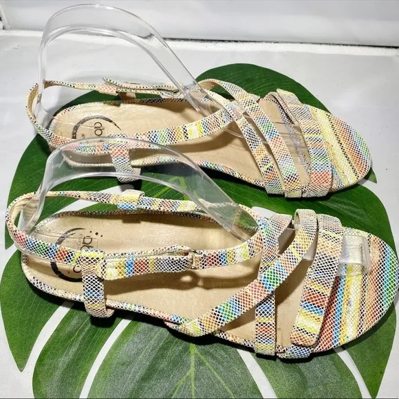 ABEO SAMANTHA STRAPPY LEATHER SANDAL MULTI-COLOR​​​​
