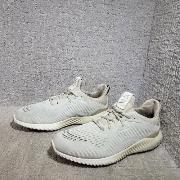 Adidas Alphabounce Lea Men's Size US 11 Ivory Low Top Running Sneakers BY3122
