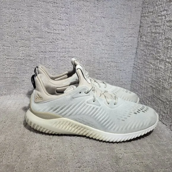 Adidas Alphabounce Lea Men's Size US 11 Ivory Low Top Running Sneakers BY3122