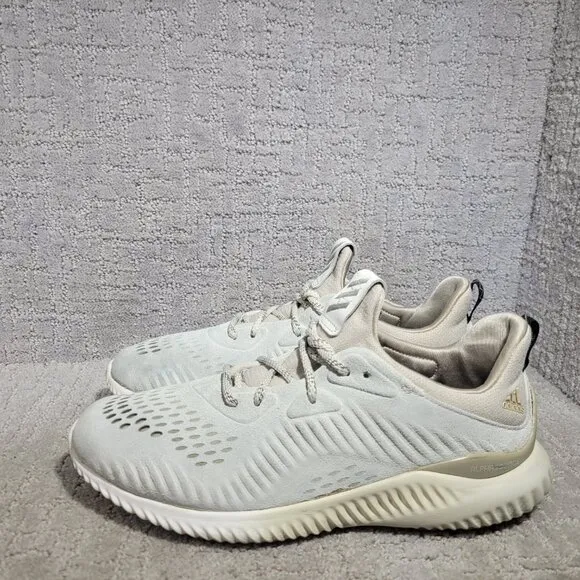 Adidas Alphabounce Lea Men's Size US 11 Ivory Low Top Running Sneakers BY3122