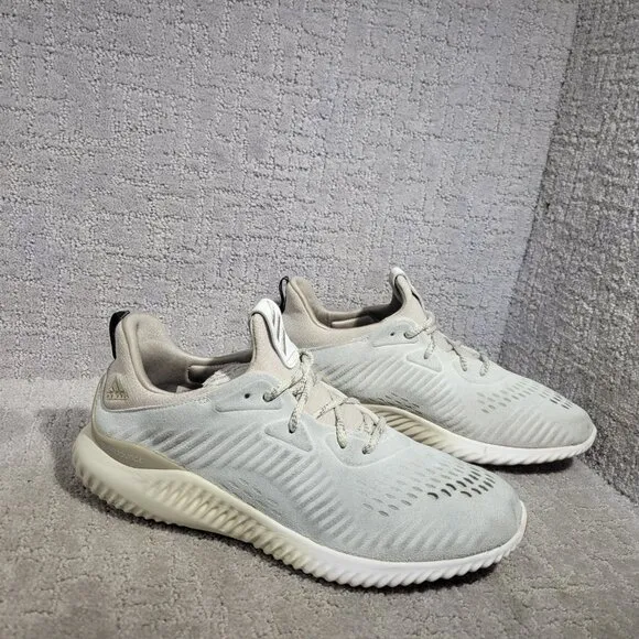 Adidas Alphabounce Lea Men's Size US 11 Ivory Low Top Running Sneakers BY3122