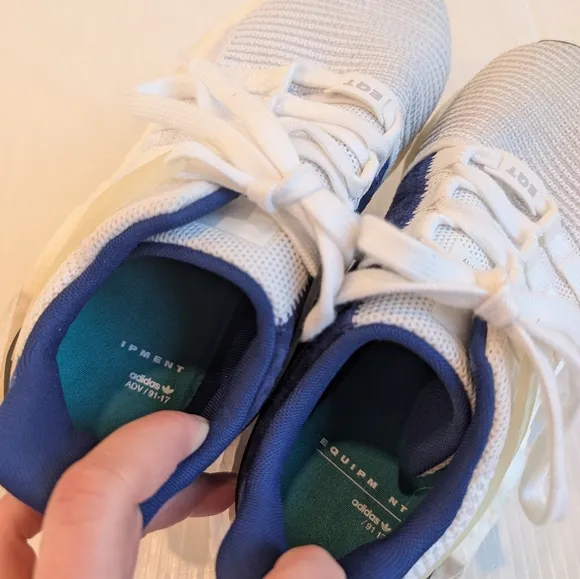ADIDAS EQT Support ADV Primeknit Blue and White Sneakers Size 7