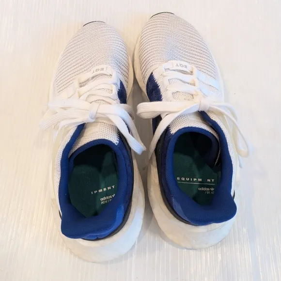 ADIDAS EQT Support ADV Primeknit Blue and White Sneakers Size 7