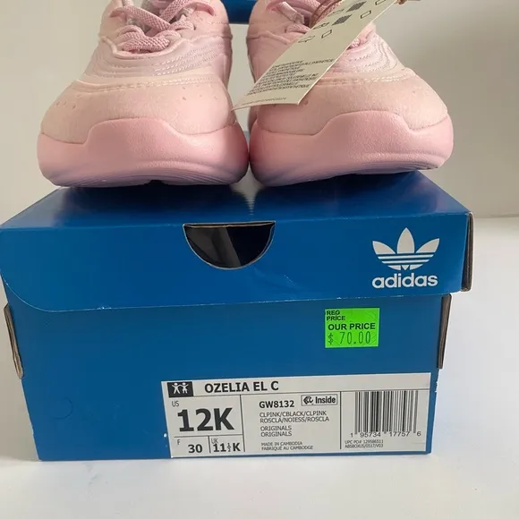 Adidas Kids Pink Sneakers Size 12.