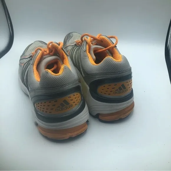 Adidas men’s silver and orange, athletic shoes, size 11.5.
