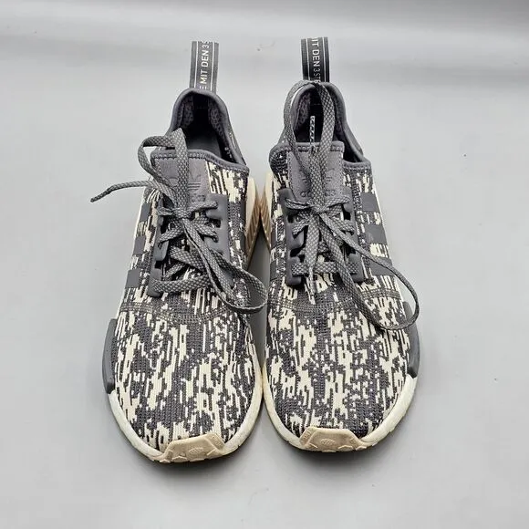 Adidas Mens Size 11.5 NMD R1 x Foot Locker Grey Four 2017 Digital Camo Sneakers