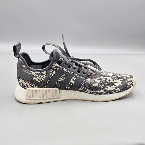 Adidas Mens Size 11.5 NMD R1 x Foot Locker Grey Four 2017 Digital Camo Sneakers