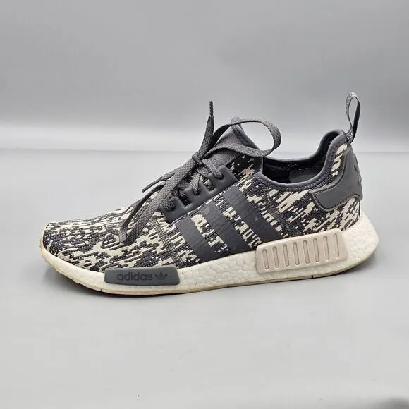Adidas Mens Size 11.5 NMD R1 x Foot Locker Grey Four 2017 Digital Camo Sneakers