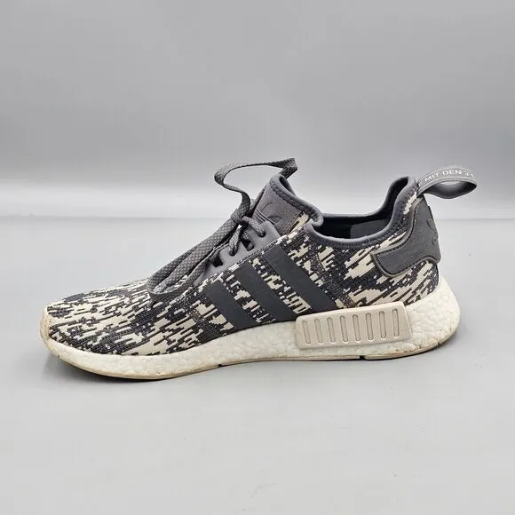 Adidas Mens Size 11.5 NMD R1 x Foot Locker Grey Four 2017 Digital Camo Sneakers