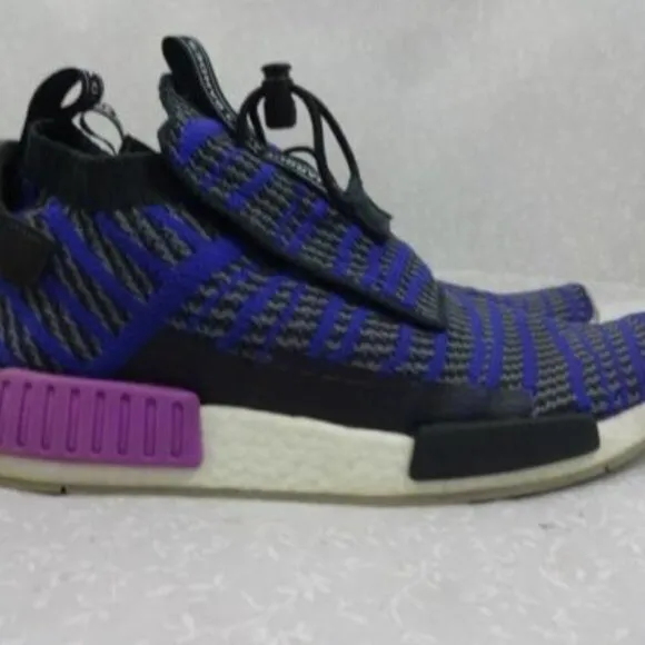 𝅺adidas Mens Size 9.5 Multicolor Striped Round Toe Athletic Shoes LVL 029002