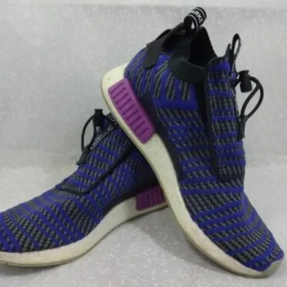 𝅺adidas Mens Size 9.5 Multicolor Striped Round Toe Athletic Shoes LVL 029002