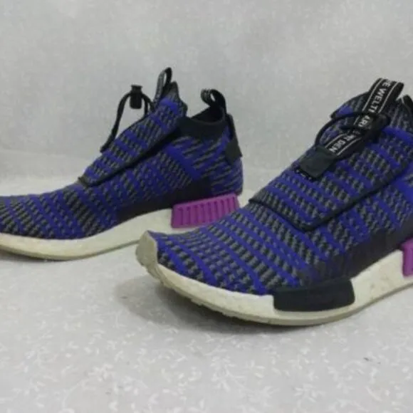 𝅺adidas Mens Size 9.5 Multicolor Striped Round Toe Athletic Shoes LVL 029002