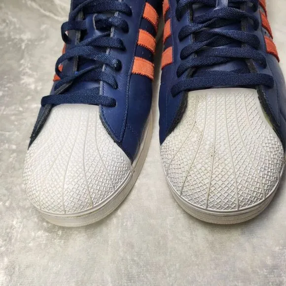 Adidas Mens Superstar Blue &amp; Orange Sneakers/Shoes Size 19‎