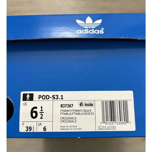 Adidas Mens White Pod S3.1 Shoes Size 6.5 New With Box