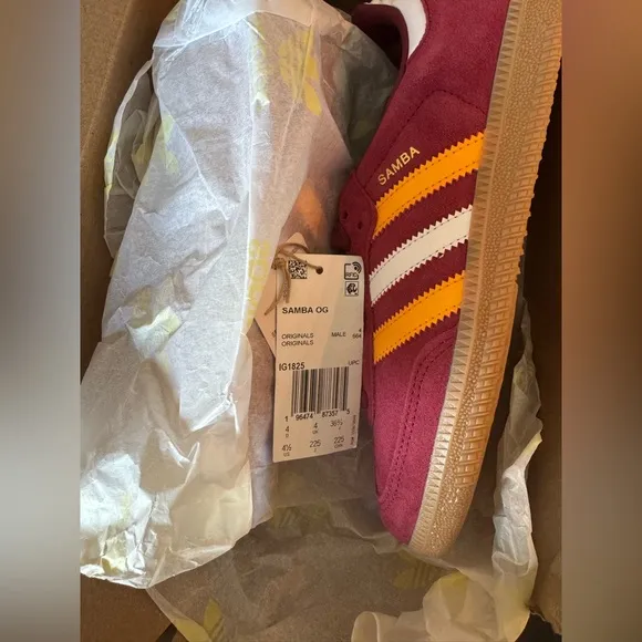 Adidas Originals Samba OG USC Burgandy US Youth 4.5 (can fit women US 5.5-6)