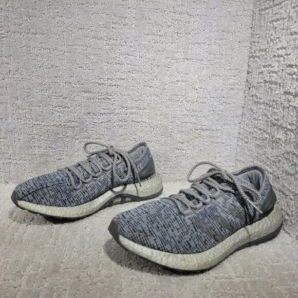 Adidas PureBoost Mens Size US 8.5 Gray Low Top Synthetic Athletic Sneakers