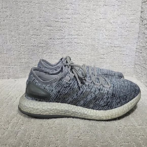 Adidas PureBoost Mens Size US 8.5 Gray Low Top Synthetic Athletic Sneakers