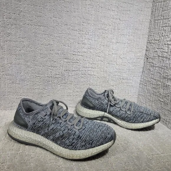 Adidas PureBoost Mens Size US 8.5 Gray Low Top Synthetic Athletic Sneakers