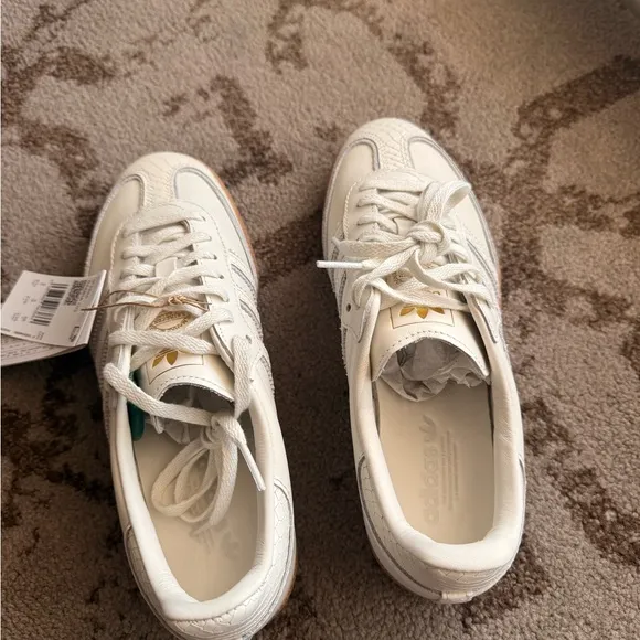 Adidas Samba Snakeskin White Shoes