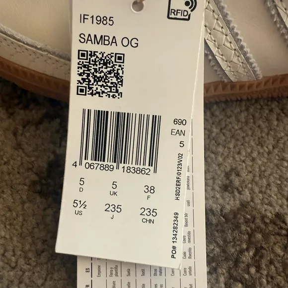 Adidas Samba Snakeskin White Shoes