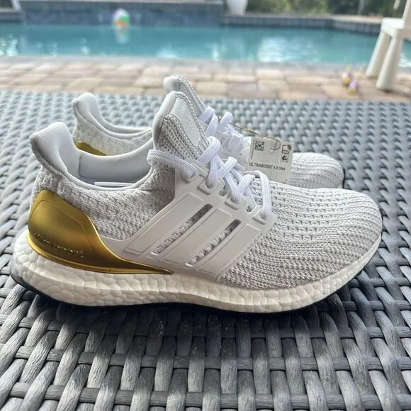 Adidas UltraBoost 4.0 DNA White Gold Women's Athletic Shoes FZ4009 Size 5.5