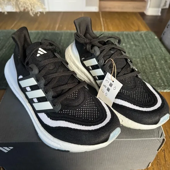 Adidas Ultraboost Light black and white running shoe sneakers