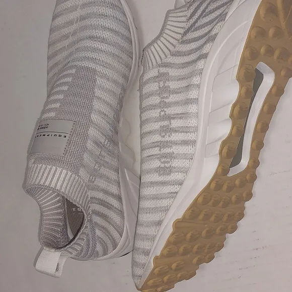 Adidas Woman Gray and White EQT Support Primeknit Sneakers Size 10