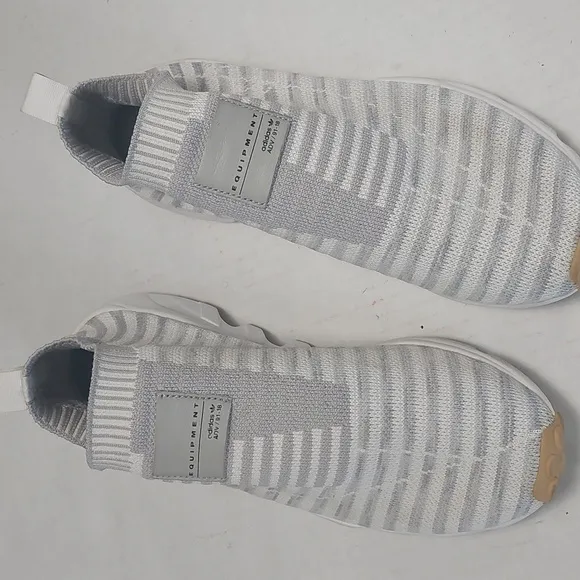 Adidas Woman Gray and White EQT Support Primeknit Sneakers Size 10