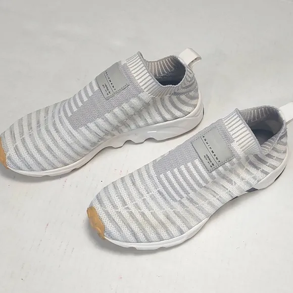 Adidas Woman Gray and White EQT Support Primeknit Sneakers Size 10