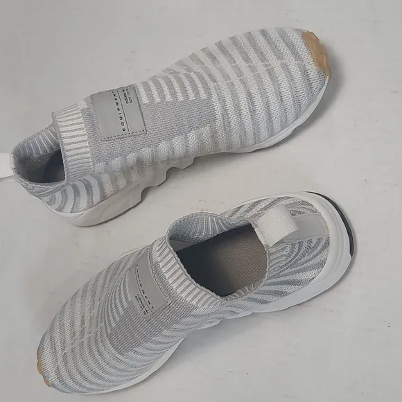 Adidas Woman Gray and White EQT Support Primeknit Sneakers Size 10