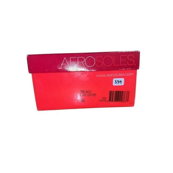 Aerosoles Black Leather Square Toe Heels Womens Size 10 NEW WITH BOX