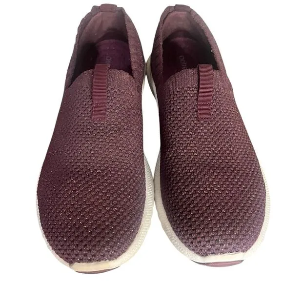 AETREX Angie Maroon Knit Metallic Gold Women’s Sneakers Sizer7.5