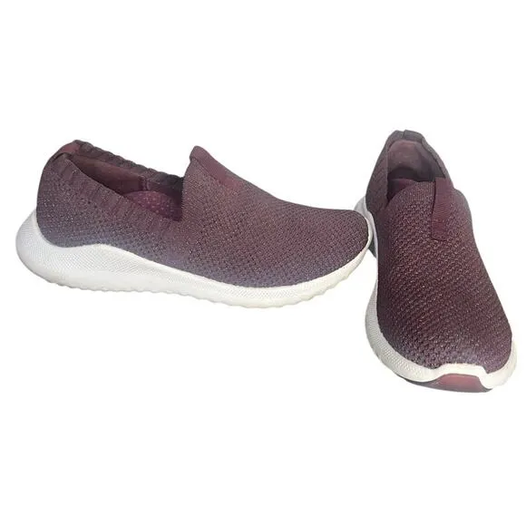 AETREX Angie Maroon Knit Metallic Gold Women’s Sneakers Sizer7.5