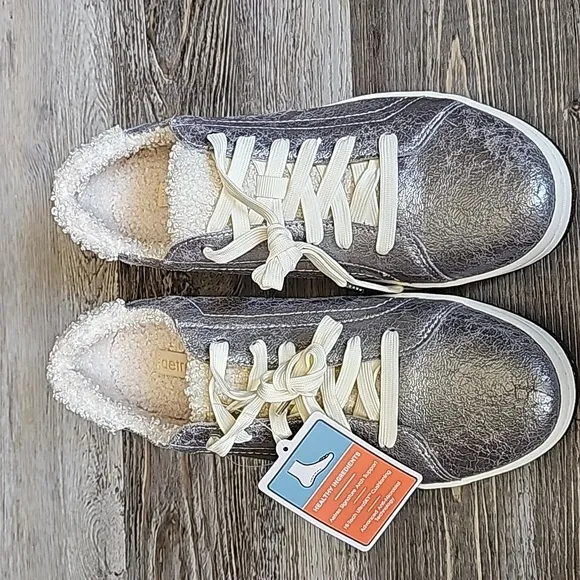 aetrex Blake‎ Comfort Sneakers Size 9/9.5 Cozy Silver