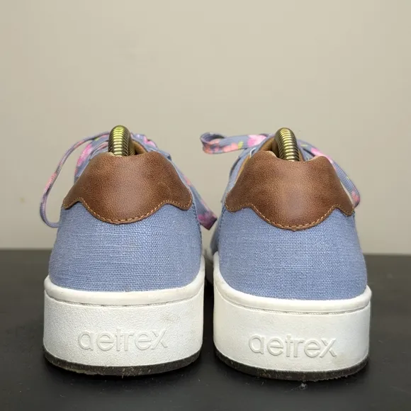 Aetrex Women's Renee Orthopedic Arch Support Floral Lace Up Sneakers Size 8.5
