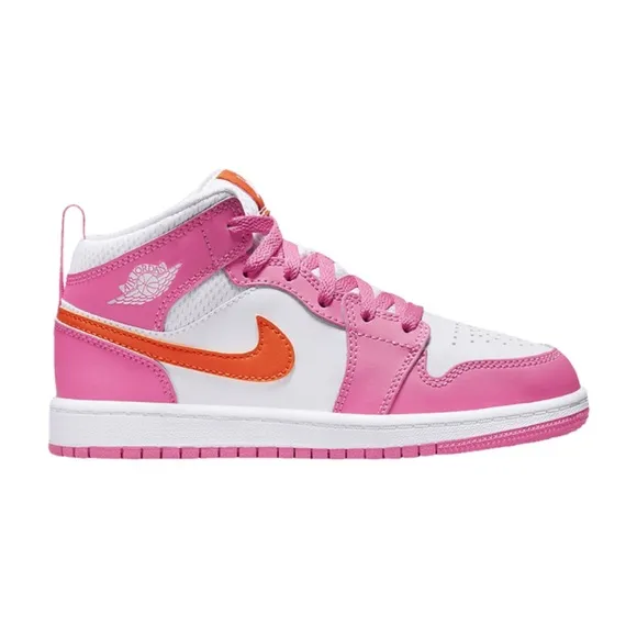 Air Jordan MID Pink and Orange Sneakers Vibrant Mid-Top Design