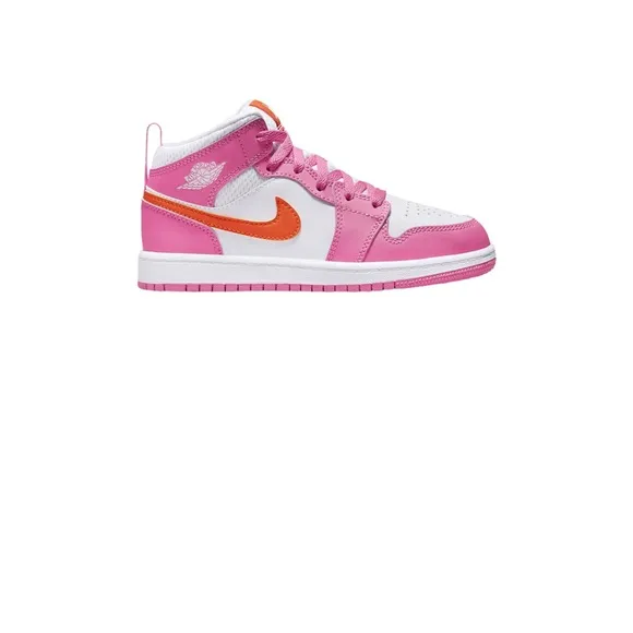 Air Jordan MID Pink and Orange Sneakers Vibrant Mid-Top Design